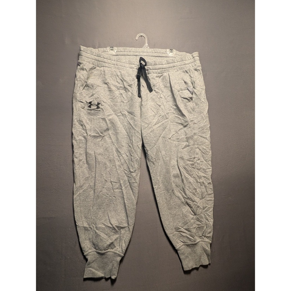 Under Armour Joggers Sweatpants Womens 2X Gray Fleece Lined Drawstring Loose Fit